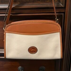 Vintage Dooney & Bourke White Tan Pebble Leather Crossbody Purse